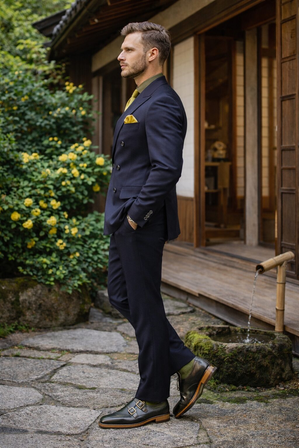 Yamabukikasane — gentle yellow with underlying green presence